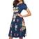 Simple Flavor Women's Floral Summer Midi Dress - Navy Blue