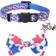 American Flag Cat Collar with Bell Bow Tie Star Breakaway 2-pack