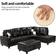 L Shape Sectional Black Sofa 103" 5 Seater