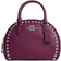 Coach Sydney Satchel With Rivets - Silver/Deep Berry