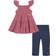 Calvin Klein Girl's Smocked Tiered Muslin Tunic & Stretch Capri Leggings Set 2-piece - Fuchsia Pink