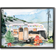 Stupell Industries Retro Airstream Camper Rustic Christmas Scene Presents Trees Black Framed Art 14x11"