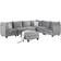 Lilola Home L-Shape Sectional Couch with Pillows Simona Grey Sofa 120" 7 6 Seater