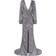 Milla Fancy silver silk maxi evening dress