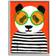 Stupell Industries Bold Panda Bear Striped Shirt Grey Framed Art 24x30"