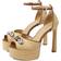 Michael Kors Martina Straw Peep-Toe Platform - Natural/Luggage