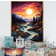 Design Art Aurora Borealis Sunrise I Gold Framed Art 16x32"