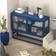 Bed Bath & Beyond Stylish Tempered 2 Fluted Blue Glass Cabinet 47.2x13.6"