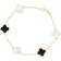 The Lovery Small Mixed Clover Bracelet - Gold/Mother of Pearl/Onyx