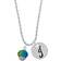 Delight Jewelry Script Initial Disc A-Z Charm Necklace - Silver/Multicolour
