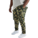 boohooMAN Plus Skinny Stacked Popper Hem Camo Cargo Pant - Green