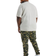 boohooMAN Plus Skinny Stacked Popper Hem Camo Cargo Pant - Green