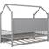 Tiramisubest Wooden Twin Size House Bed with Trundle& Shelf 42.1x77.5"