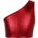 Renvena Kid's Metallic Single Shoulder Crop Top - Red