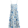 H&M Linen-Blend Midi Dress - White/Blue Floral