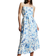 H&M Linen-Blend Midi Dress - White/Blue Floral