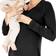 Kindred Bravely Maternity Betsy Ribbed Nursing Nightgown Black
