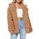 Forever 21 Women's Faux Fur Notched Open-Front Coat - Tan