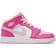 Nike Air Jordan 1 Mid GS - White/Medium Soft Pink/Fierce Pink
