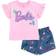 Barbie Girl's Peplum T-Shirt and Shorts Outfit Set - Pink/Barbie