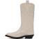 Ganni Mid Shaft Embroidered Western Boots - Egret