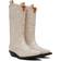 Ganni Mid Shaft Embroidered Western Boots - Egret