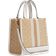 Coach Dempsey Tote 22 In Signature Jacquard With Stripe And Coach Patch - Gold/Light Khaki Chalk