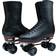 Chicago Men's Premium Lifestyle Leather and Suede Lined Quad Rink Roller Derby Skate - Black