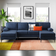 Wade Logan Amulya Dark Blue Sofa 106" 3 4 Seater