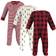 Touched By Nature Organic Cotton Sleep N Play 3-pack - Tree and Plaid (10168999)