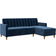 Room & Joy Celine Sectional Futon Navy Sofa 84" 3 Seater
