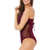 Swimsuits For All Crochet High Neck One Piece Swimsuit Plus Size - Wine