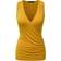 DOUBLJU Sleeveless Satin Ruched Hem Tank Top - Mustard