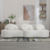 Elegance Simplicity Modern Sectional Lamb White Sofa 103.9" 3 Seater