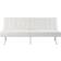 Naomi Home Tufted Split Back Futon White Sofa 66.2" 3 Seater