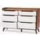 Baxton Studio Brighton White /Walnut Chest of Drawer 56x36.8"