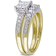 Gem & Harmony Bridal Ring Set - Gold/White Gold/Diamonds