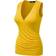 DOUBLJU Sleeveless Satin Ruched Hem Tank Top - Mustard