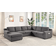 Lilola Home Waylon Gray Sofa 119.5" 6 Seater