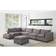Contemporary Home Living Madison Ottoman & USB Light Gray Sofa 157" 6 Seater