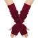 Jiyugala Fingerless Knitted Arm Sleeves Mittens - Wine