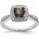 Goldia Mystic Fire Real Halo Engagement Ring - Silver/Transparent/Multicolur