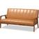 Baxton Studio Nikko Tan & Walnut Brown Sofa 64" 3 Seater