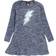 Andy & Evan Girl's Hacci Flip Sequin Lightning Bolt Dress - Navy Lightning