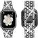 Supoix Women Jewelry Bling Diamond Rhinestone Strap and Case for Apple Watch 38/40/41/42/44/45/49mm 2-Pack