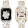 Supoix Women Jewelry Bling Diamond Rhinestone Strap and Case for Apple Watch 38/40/41/42/44/45/49mm 2-Pack