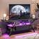 Bestier LED Entertainment Center Black TV Bench 55.1x22"