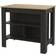 FM FURNITURE Brooklyn Kitchen Island Black/Light Oak Table