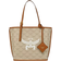 MCM Himmel Mini Shopper In Lauretos - Beige/Oatmeal