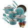 Rachael Ray Cucina Hard Enamel Nonstick Blue Cookware Set with lid 18 Parts